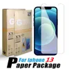 10pcs/lot Tempered Glass Screen Protector Film for iPhone 15 14 13 12 11 Pro Max LG Stylus 5G Samsung A22s A3 core F22 A03s Huawei P40 0.33MM Individual paper Package