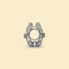 Authentischer Pandora-Charm aus 925er-Sterlingsilber mit blauer Stiefmütterchenblume, passend für Perlen im europäischen Stil zur Herstellung von Armbändern und Schmuck 790777C02308m