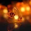 Solar Powered Cute Honey Bee LED String Fairy Light 20LEDS 30LEDS Clôture de jardin extérieure Patio Guirlande de Noël Lumières Y201006