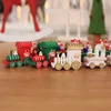 Mini Christmas Decoration Wooden Train toy Home Decor Xmas Gift Kids Baby Toy Vehicles Children Car Santa Decor#35 Y201020