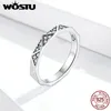 Ring Wostu 925 Sterling Silver Dazzling Cubic Zirconia Pave Finger Rings for Women Wedding Statement Smycken CQR6545815073