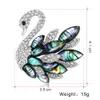 Natural abalone shell cisne broche cristal animal broches roupas para mulheres casamento casamento jeely