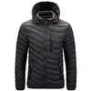 Ultralight Men's Down Brand Clothes Casual Warm Hooded Collar Coats Höst Svart Vinter Jackor Parkas Mäns Windbreakers 211216