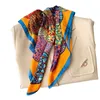 70x70cm kvadratisk hals silke halsduk 2022 Top Women Fashion Scarves för damer Ny Print Foulard Sjalar Wraps Office Small Hair Hijab Y220228