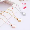 Oorbellen ketting stijlvolle rose vergulde titanium stalen witte shell hartvormige vrouwen sieraden multi-combinatie optioneel