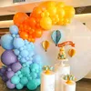 92pcs Macaron Blue Wedding Party Backdrop Baby Shower Arch Welcome Decoration Birthday Boy Golden Balloon Globos Garland Kits 211216