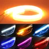 Nowy 30 40 cm Wodoodporna reflektor samochodu Dekoracyjne Taśmy LED Strip Streamer Light Strip Elastyczny Włącz Sygnał DRL Dnia Lampa do jazdy 12V