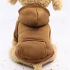 Kapüşonlu Cep Kazak Küçük Köpekler Hoodies Ceket Cep Ceketler Kollu Köpekler Dışında Seyahat Kış Sıcak Giysileri Pet Malzemeleri 238 S2