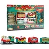 Simulering Jul Electric Train Steam Train Toy Music Railway Classical Model Barn Kids Toy Xmas Gift