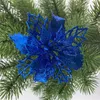 9cm julgran smycken inomhus dekorationer guldrosa blå rotting blomma i 12 färger dekor mH10323