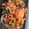 Halloween Autumn Pumpkin Couronne de couronne de porte d'entrée réutilisable et durable décoration de couronne en érable adaptée au décor d'appartement intérieur Y0904702594