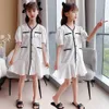Girl Dress Patchwork Party Casual Style Kid Summer Childrens Clothing 6 8 10 12 14 210528