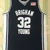 Nikivip billig Brigham Young Cougars college baskettröjor 32 Shanghai Sharks Jimmer Fredette Sydd marinblå skjortor White University Jersey