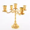 Złoty świeczniki Hollow Candlestick Dekoracja Ślubna Candelabra Home Decor Candelabrum Boże Narodzenie dekoracje do domu