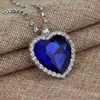 Fashion 20Pcs/Lot TITANIC Heart Of the Sea Necklace for Women Blue Red Romantic Chain Pendant Necklaces Fashion Wedding Jewelry X0707