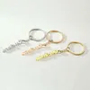 Keychains Mumuxing stainless steel key ring for men and women, single jewelry with customized name, fashion accessories