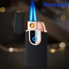 Creative Electric Tungsten USB Lighter Torch Jet Double Flame Butane Refillable Lighters with Gas Window Windproof Multifunctional