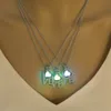 Glow in the Dark Pendant Necklace Love Heart Women Necklaces Luminous Stone Jewelry Accessories