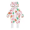 Julkläder Baby Rompers Kids Boy Girl Long Sleeves Cartoon Printed Hooded Jumpsuit One Piece Costume Present 018 månader6187132