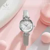 Lmjli - Shengke Luxo Relógios Mulheres Quartz Couro Strap Relógio Cristal Dial Decoração À Prova D 'Água Relógio de Relógio Relogio Feminino