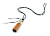 Mode Solid Wood Natural Stone Pendant Halsband Rope Chain Bullet Hexagonal Prism Black Lava Diffuser Halsband Smycken