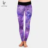 Letsfind Piękne 3d Akwarela Space Texture Design Kobiety Ciepłe Legginsy Wysoka Talia Plus Size Fitness Elastyczne Legginsy 211014