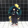 Keychains anime kimetsu no yaiba kamado tanjirou nezuko kanawo zenitsu inosuke giyuu akrylstativ figur modell gåva leksaker5659575