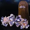 Strass Frühling mittlere Blume Top Schmuck Damen Kopfschmuck Haarspange zurück Korea