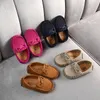 ULKNN otoño nuevos zapatos de guisantes para niños niños niñas zapatos casuales grandes niños tendón inferior zapatos de bebé marea marrón rosa azul 210303