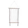 Hårklämmor Barrettes Nordic Bohemian Macrame Bow Holder Woven Tassels Hairpins pannband Arrangör Trä stickvägg hängande disp3138