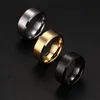 New Fashion Wide 8mm Classic Ring Male 316L Stainless Steel Jewelry Wedding Rings For Man