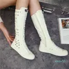 Boots Wide Calf для женщин плюс размер 42 43 женщина вулканизированные туфли на шнуровке каблуки 4см черные белые модные кроссовки квартиры