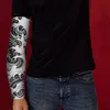 Armbåge knä pads is silke sunsns ärm sömlös blomma arm tatuering svett absorption andningsbar mode uv grå