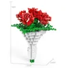 Создатель Идеи роза цветы букет здание блоки MOC романтический стебель комплект строительные друзья кирпичи игрушки для девочек детские подарки Q0823