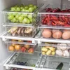 1/4/8 Compartment Refrigerator Drawer Organizer Bin Transparent Fridge Storage Bin Containers for Pantry Freezer Snack Container 210315