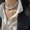 Elegant multipurpose necklace 5-6mm white freshwater pearl golden color accessories sweater chain long 115cm
