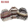 Ruihuo 니트 스트라이프 빈티지 스웨터 남자 옷 풀오버 캐주얼의 니트 M-2XL 봄 도착 210812