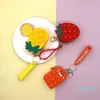 Keychain leksaker mini bubblor väska sensorisk gummi silikon handväska nyckel ring bubbla pussel fodral plånbok myntpåsar för barn