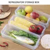 Kök kylskåp matfack förvaringslåda med lock transparent färskvarve container kylskåp frys arrangör verktyg 210309