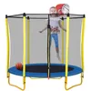 5.5ft-trampolines voor kinderen 65 inch buiten indoor mini peuter trampoline met behuizing, basketbalring en bal inclusief A54 A13
