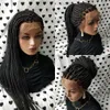 2021 mode tressé boîte tresses perruques haute température fibre cheveux synthétique avant de lacet perruque pour les femmes noires américaines