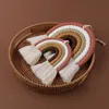 5 warstw Nordic Macrame Rainbow Dekoracja ścienna do sypialni Przedszkole Dziecko Kids Pokoje Gobelin Rope Woven Tassel Wall Wiszące C01