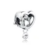Perline per la creazione di gioielli Scintillante stampa della zampa Ciondolo a forma di cuore Gioielli in argento sterling Ciondoli di moda adatti a braccialetti in argento originali Q0531