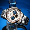 Fashion Watches with Stainless Steel Top Brand Luxury Sports Chronograph Quartz Watch Men Relogio Masculino
