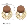 Charm Earrings Jewelry 2021 European And American Fashion Creative Handmade Geometric Wooden Bead Aessories Drop Delivery Ntu9H