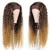 Vattenvåg pannband peruk för afro kvinnor superlång syntetiska hår peruk kinky lockig ombre glueless peruk med huvudband mode ikonfaktorisk direc