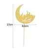 110st Glitter Gold Silver Eid Mubarak Cupcake Toppers Ramadan Umrah för muslimsk partikakor Dekoration Y200618