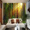 Sfondi Migliorie per la casa Paesaggio della giungla 3D Po per soggiorno Pareti della camera da letto Forest Sunrise Wall Papers Decor