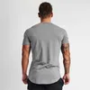 MuscleGuys Plain Clothing Fitness T-shirt Män O-Neckt-shirt Bomull Bodybuilding Tee Shirts Slim Fit Tops Gym Tshirt Homme 210716