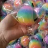 7cm Rainbow Vent Ball Squish Squeeze Élastique En Caoutchouc Souple Stressball Soulagement Du Stress Fidget Jelly Squishy Décompression Jouet Enfant Adulte H52DG6V